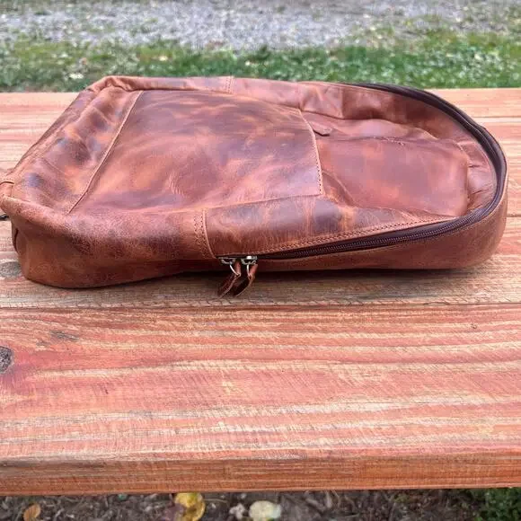 Artepiel Handmade Leather Backpack Brown 17” Ron Zacapa Centenario Guatemala NWT - Picture 10 of 16